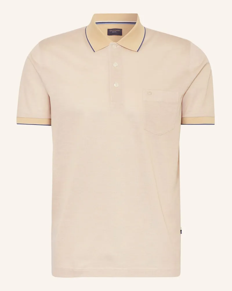 Olymp Piqué-Poloshirt Casual Fit Beige