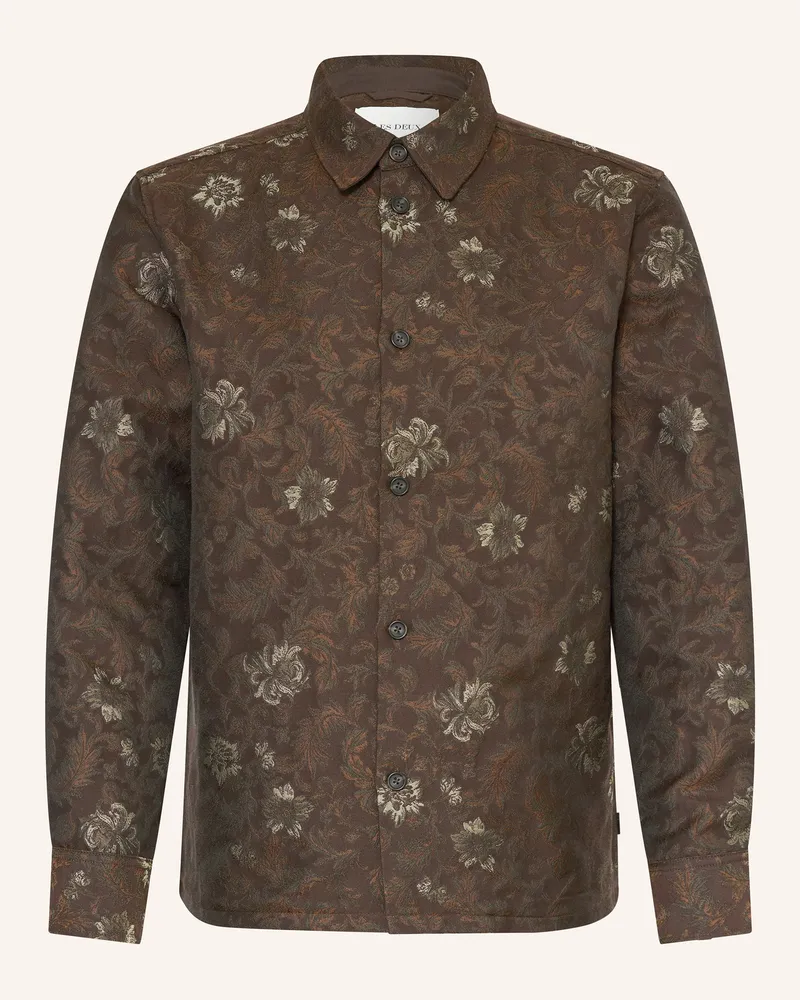 LES DEUX Jacquard-Overjacket KALEB Dunkelbraun