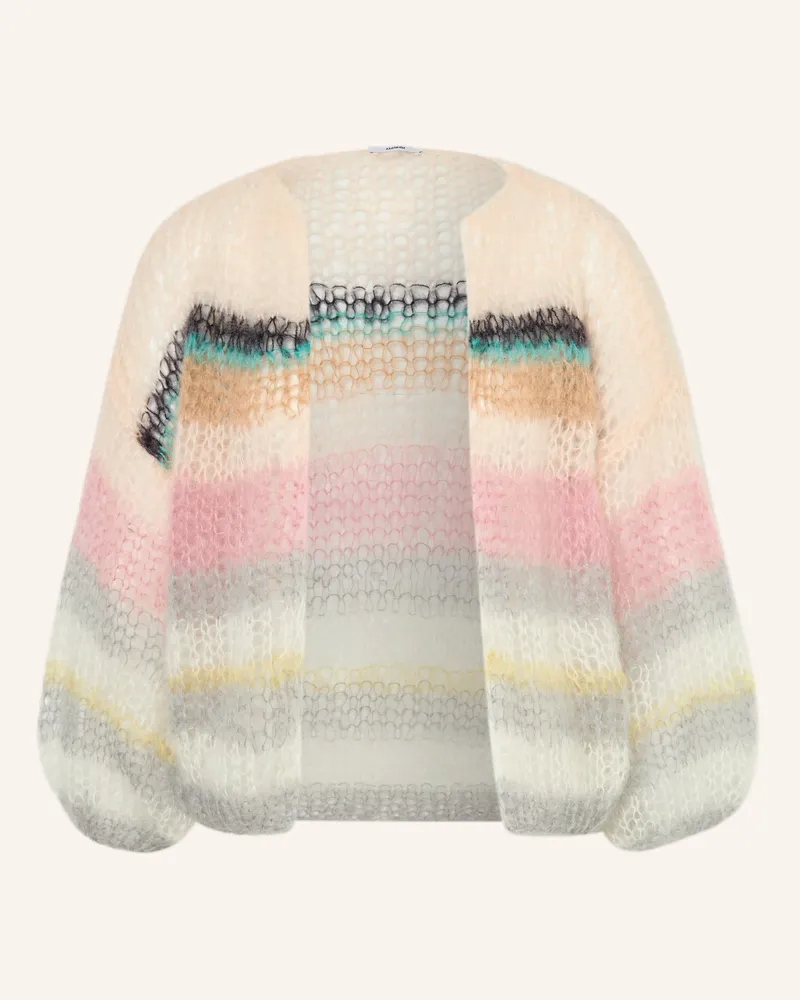 MAIAMI Strickhülle Aus Mohair grau Hellrosa