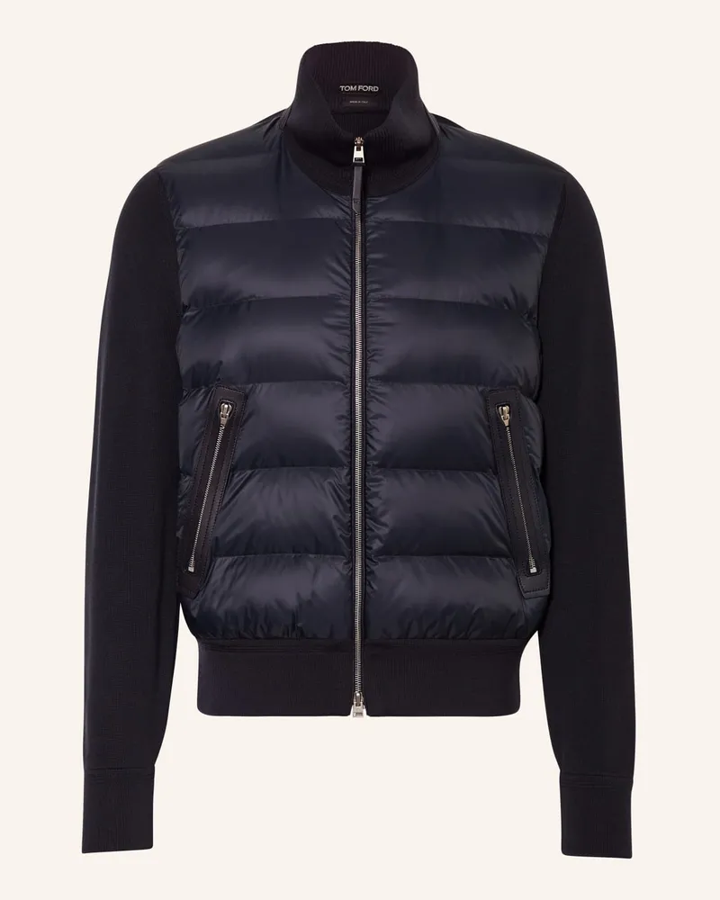 Tom Ford Daunenjacke im Materialmix Blau