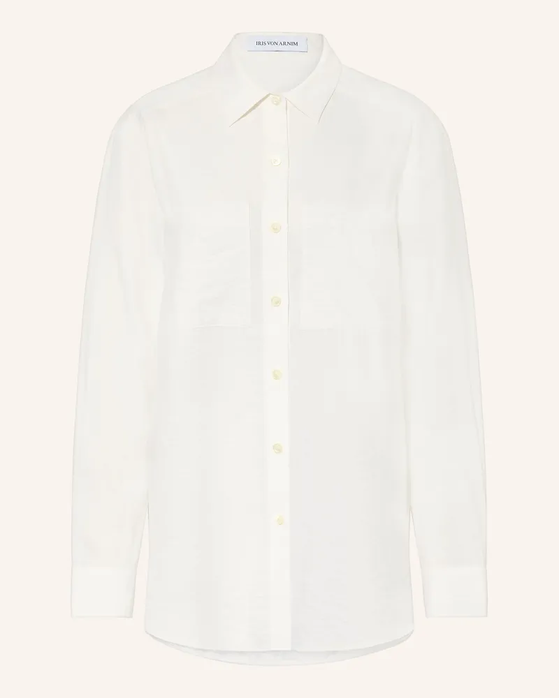 Iris von Arnim Hemdbluse NEMESIA CRASHED aus Seide Weiss