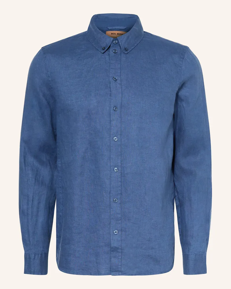Mos Mosh Leinenhemd MMGTHEO Regular Fit Dunkelblau