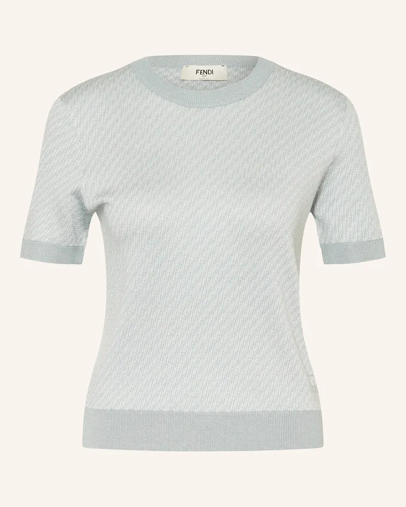 Fendi Strickshirt Mit Seide blau Hellgrün