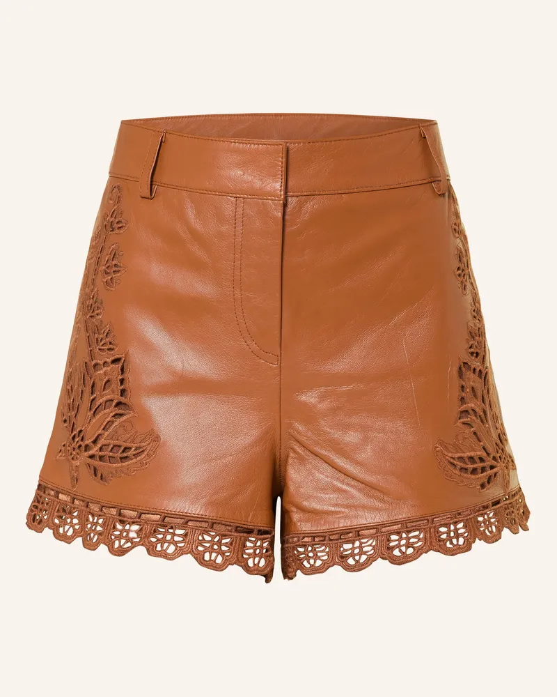 FARM Rio Ledershorts Richilieu Mit Spitze braun Braun