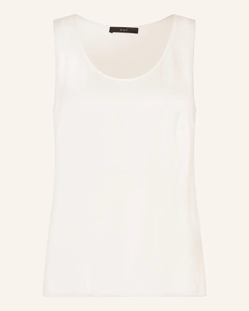 Oui  Blusentop aus Satin Weiss