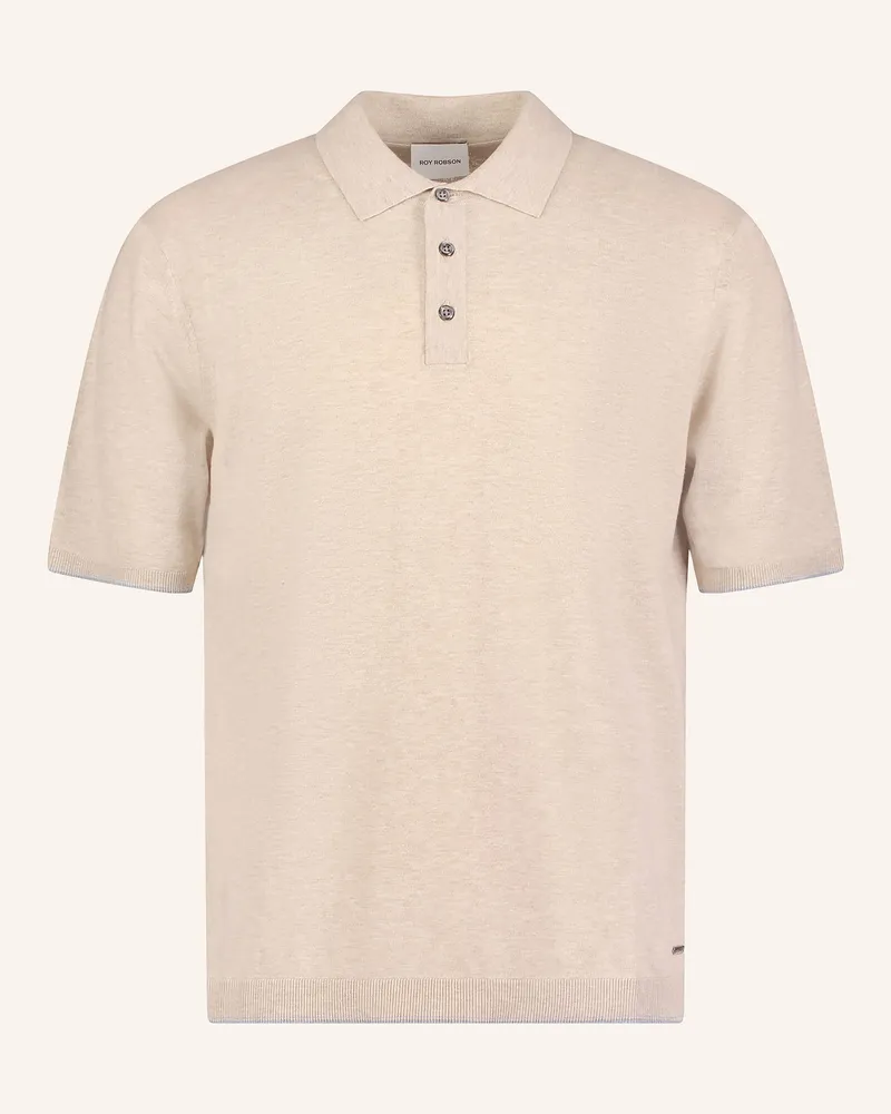 Roy Robson Strick-Poloshirt Mit Leinen beige Beige