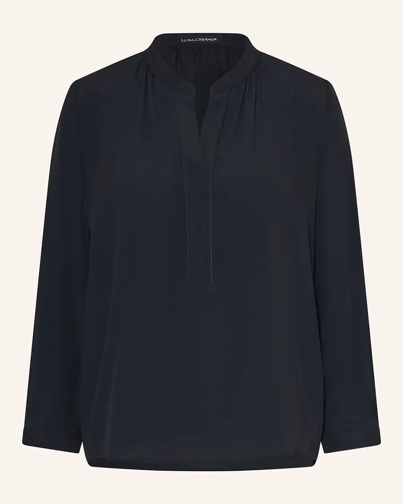 Luisa Cerano Blusenshirt mit Seide Dunkelblau