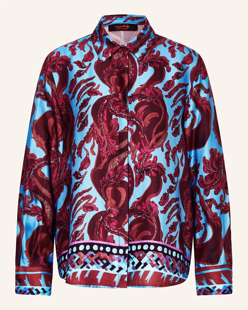 Miss Goodlife Hemdbluse aus Satin Türkis