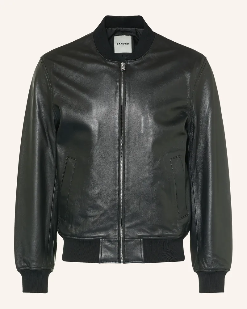 Sandro Lederblouson schwarz Schwarz