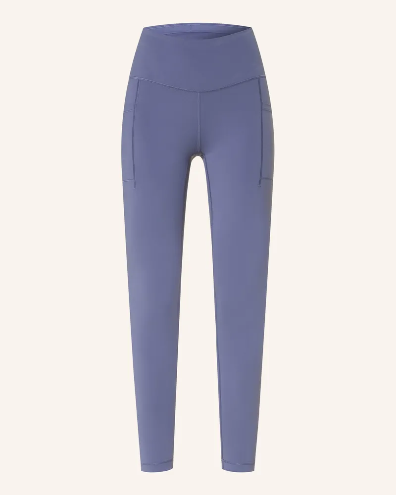 New Balance Tights Sleek Pocket High Rise blau Blaugrau