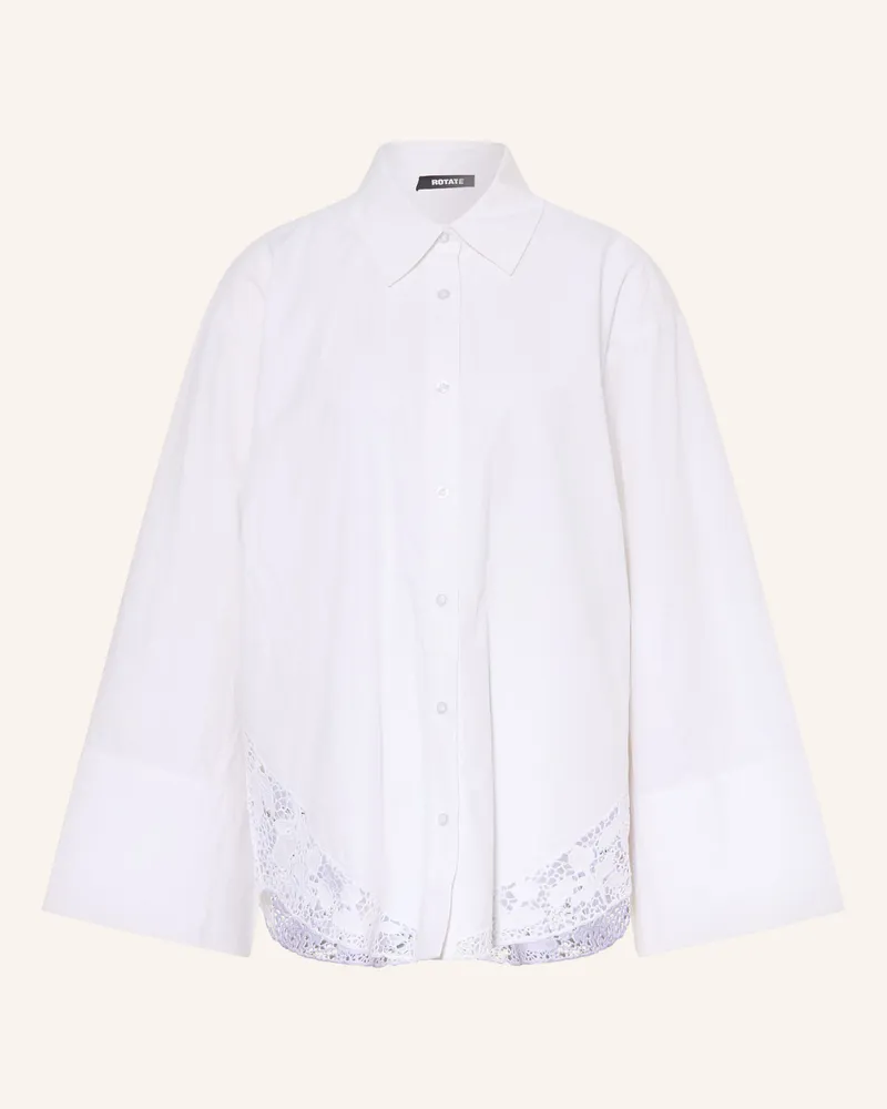 ROTATE Birger Christensen Hemdbluse Mit Lochspitze weiss Weiss