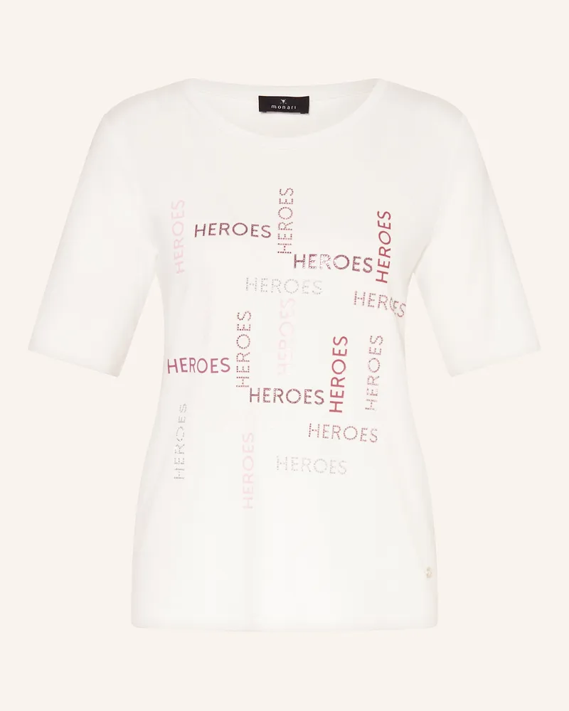 monari T-Shirt mit Schmucksteinen Ecru