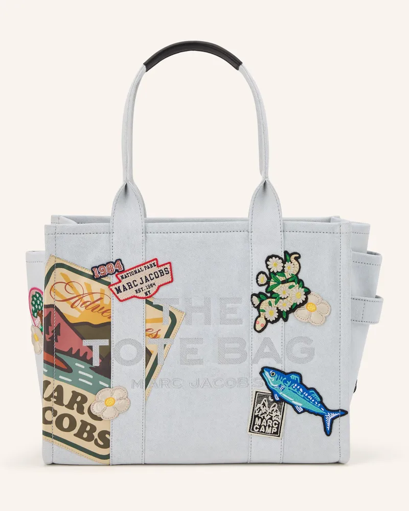 Marc Jacobs Shopper The Large Tote Denim Patches weiss Hellgrau
