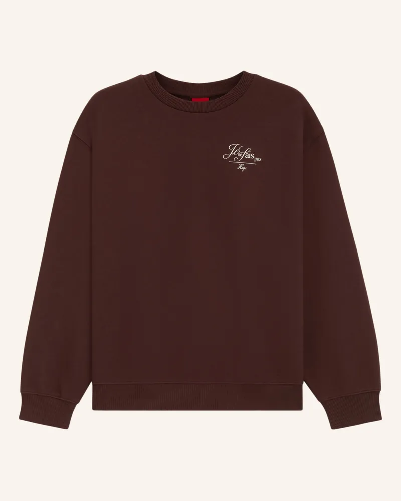 HUGO BOSS Sweatshirt CLASSIC CREW_5 Relaxed Fit Dunkelbraun