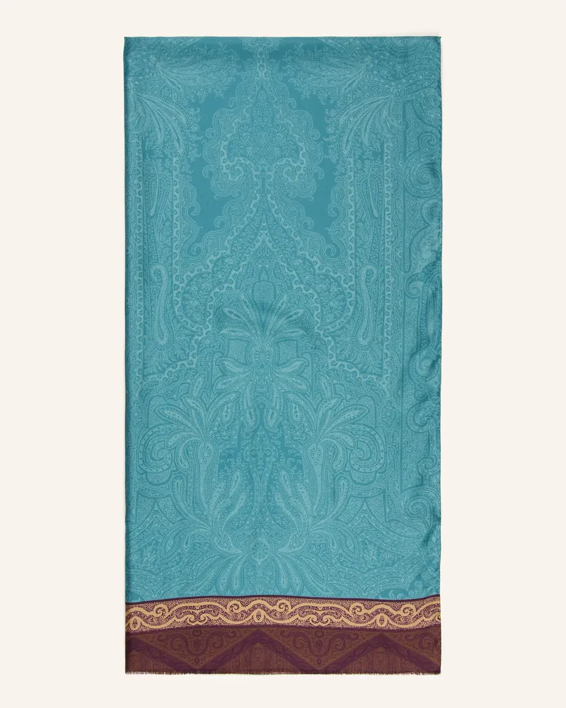 Barbieri Seidenschal blau Neonblau