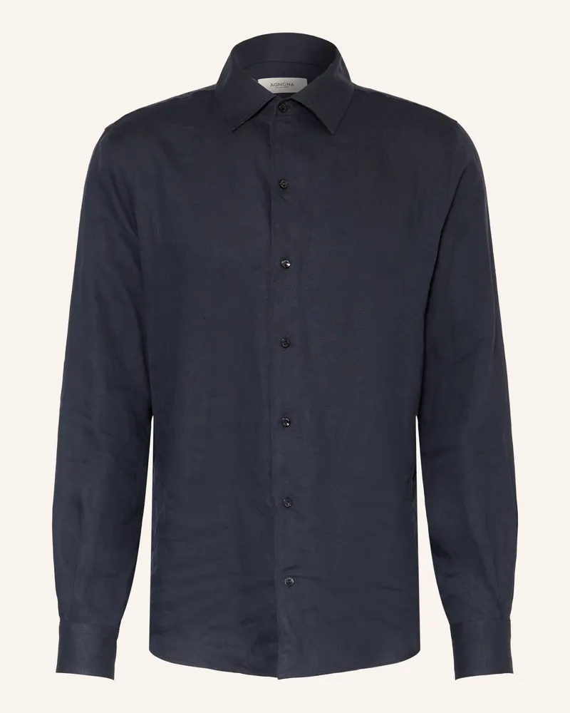 AGNONA Leinenhemd Regular Fit Dunkelblau