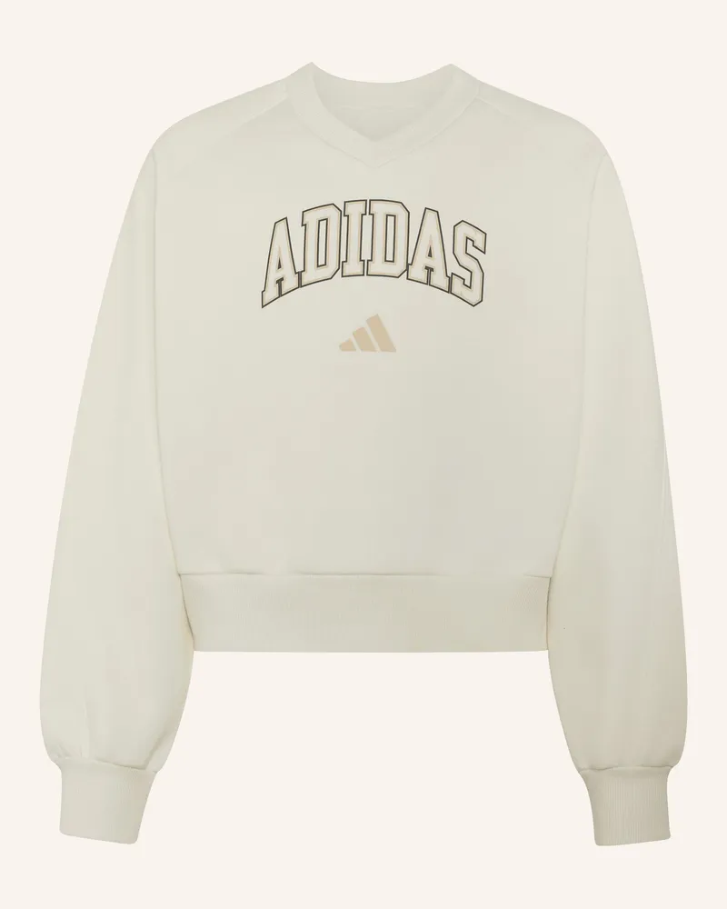 adidas Sweatshirt Seasonals Collegiate Typography V-Neck weiss Ecru