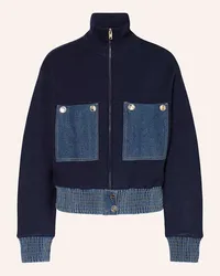 Sandro Blouson im Materialmix Blau