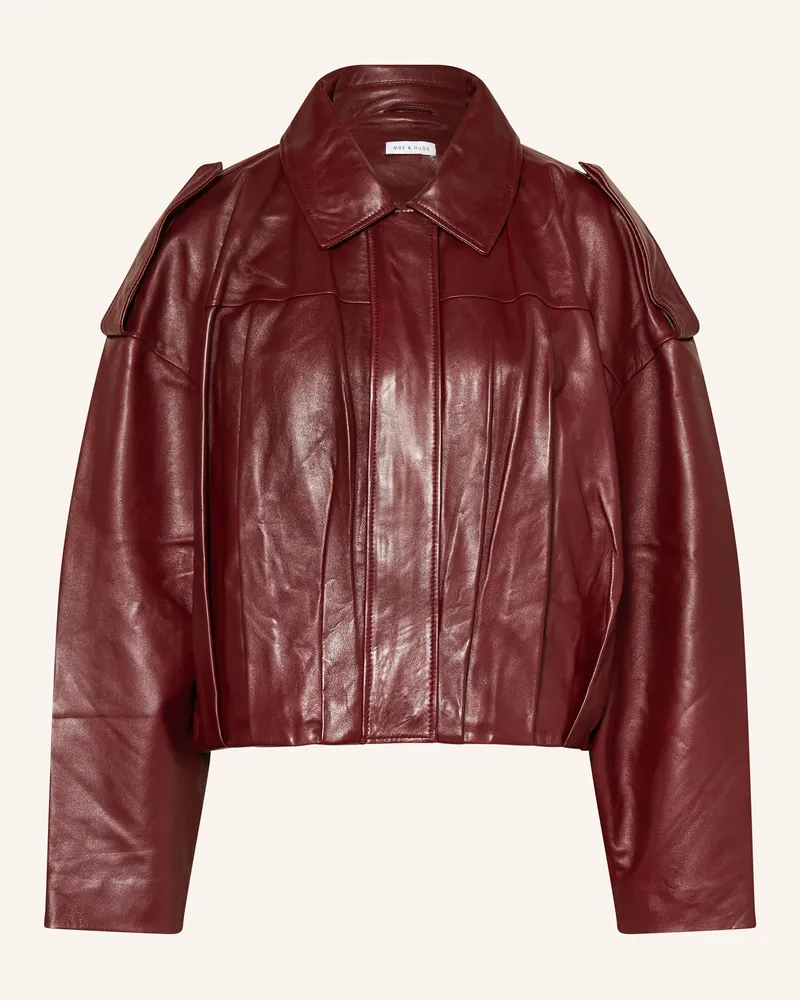 Mrs & HUGS Lederjacke rot Dunkelrot
