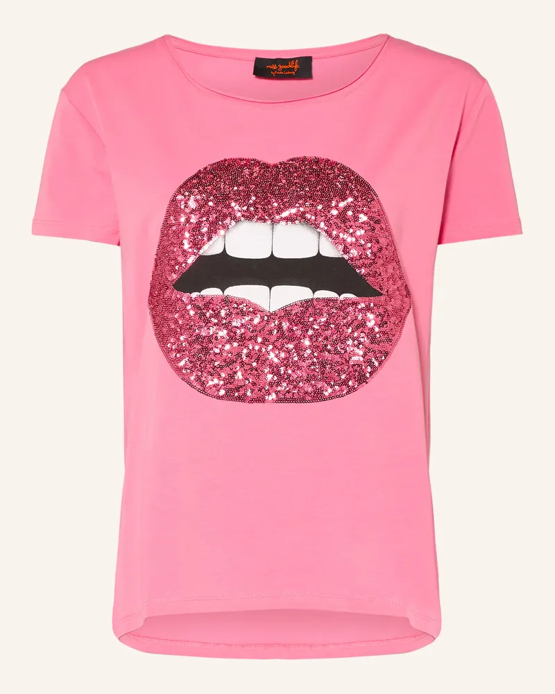 Miss Goodlife T-Shirt Mit Pailletten rosa Pink