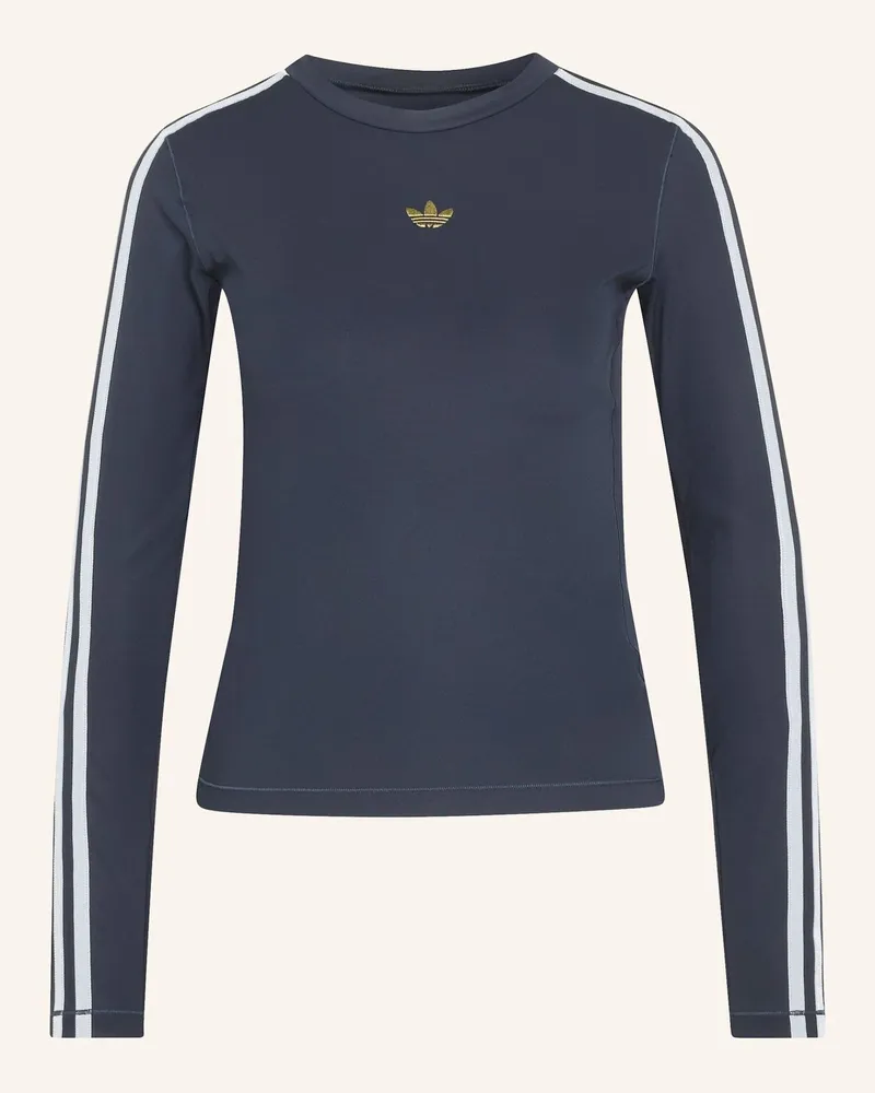 adidas 3-Streifen Long Sleeve Shirt blau Schwarz