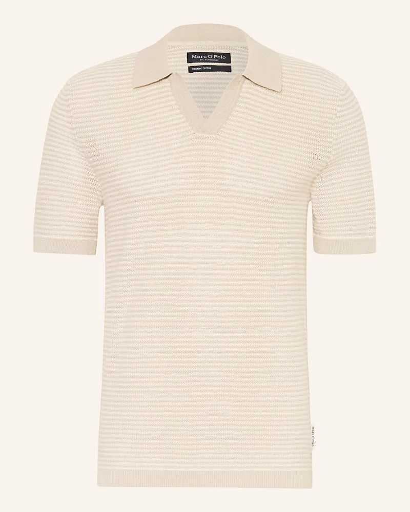 Marc O'Polo Strick-Poloshirt beige Hellbraun