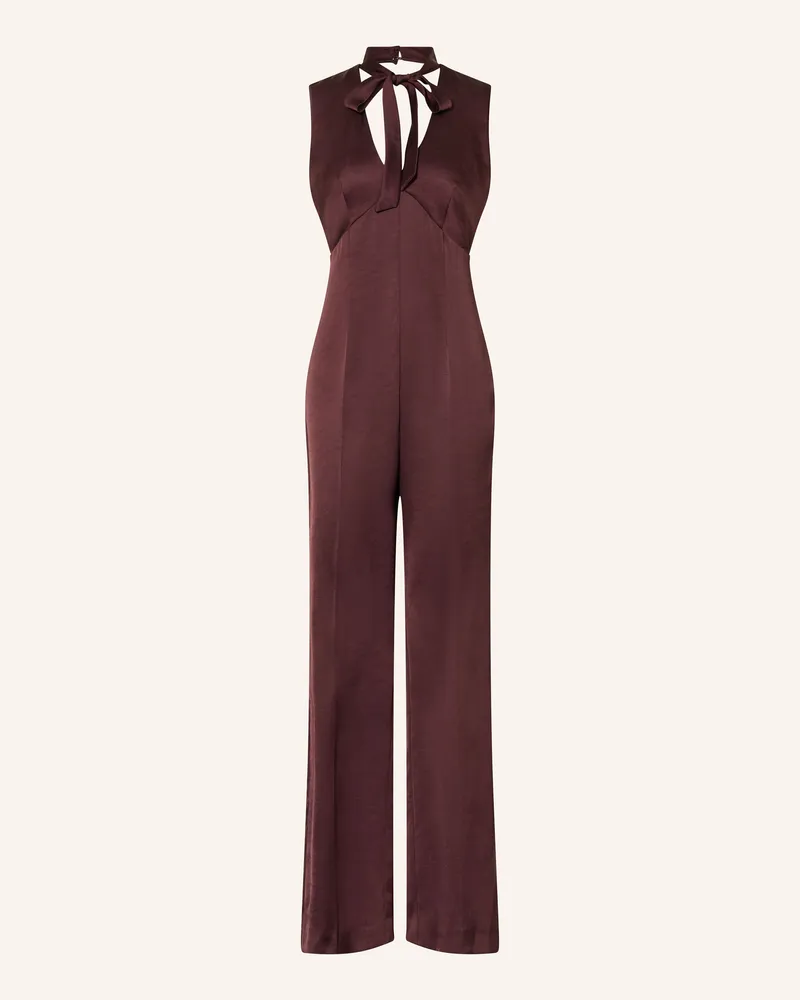 Claudie Pierlot Satin-Jumpsuit Dunkelrot