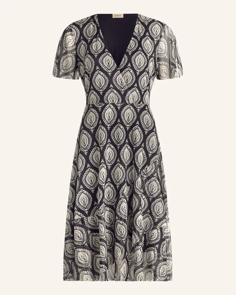 Cartoon Mesh-Kleid Schwarz