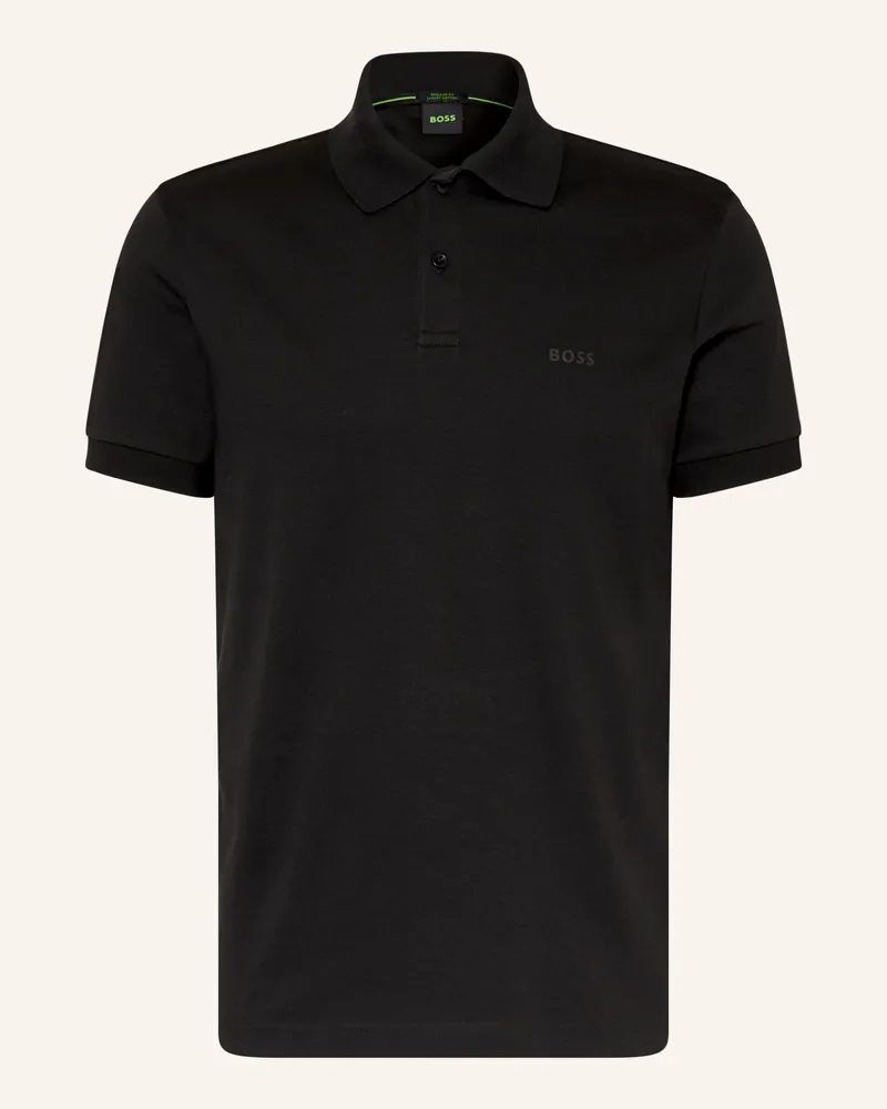 HUGO BOSS Jersey-Poloshirt Pio schwarz Schwarz