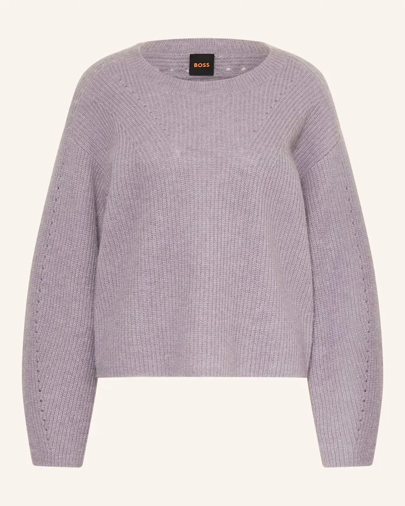 HUGO BOSS Pullover FENNE mit Alpaka Lila