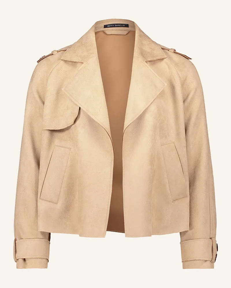Betty Barclay Jacke in Lederoptik Beige