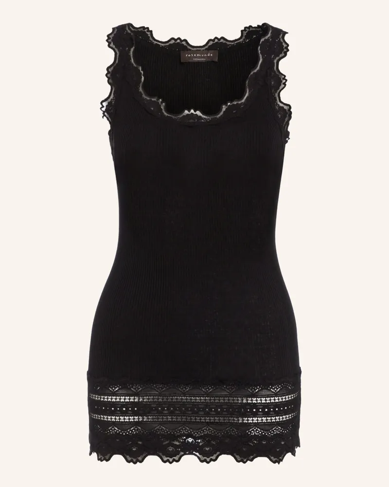 Rosemunde Seidentop Benita Mit Spitze schwarz Schwarz