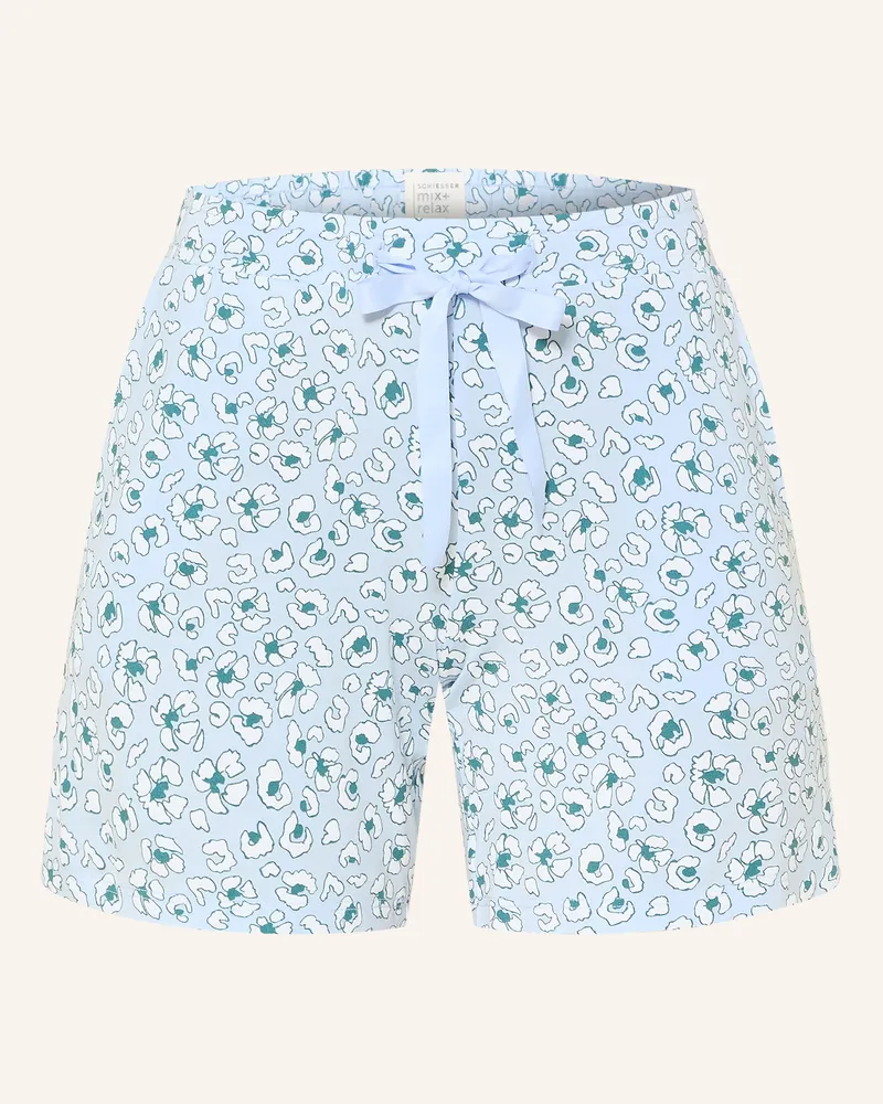 Schiesser Schlafshorts Mix+Relax blau Hellblau