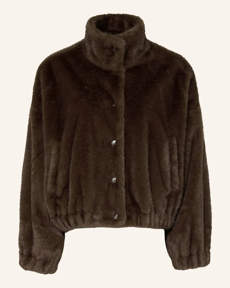 Max Mara Kunstfell-Jacke Anemone braun Dunkelbraun