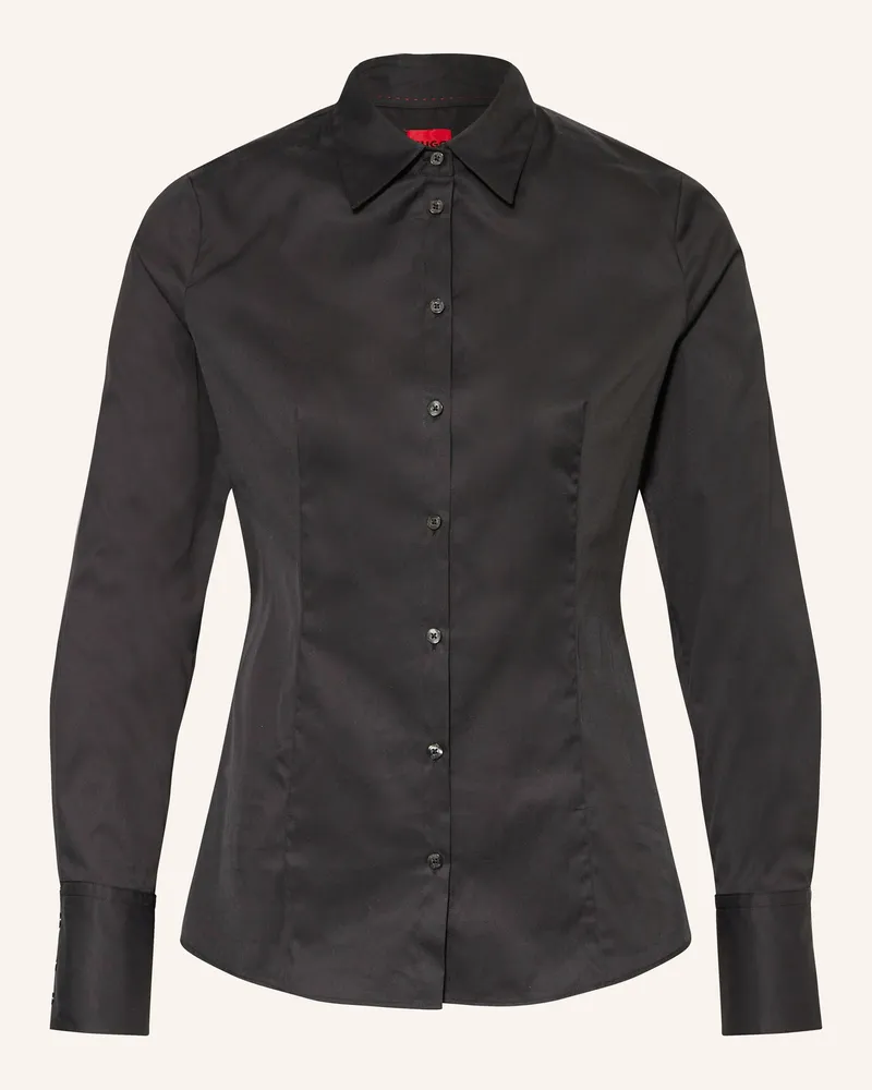 HUGO BOSS Hemdbluse THE FITTED SHIRT Schwarz