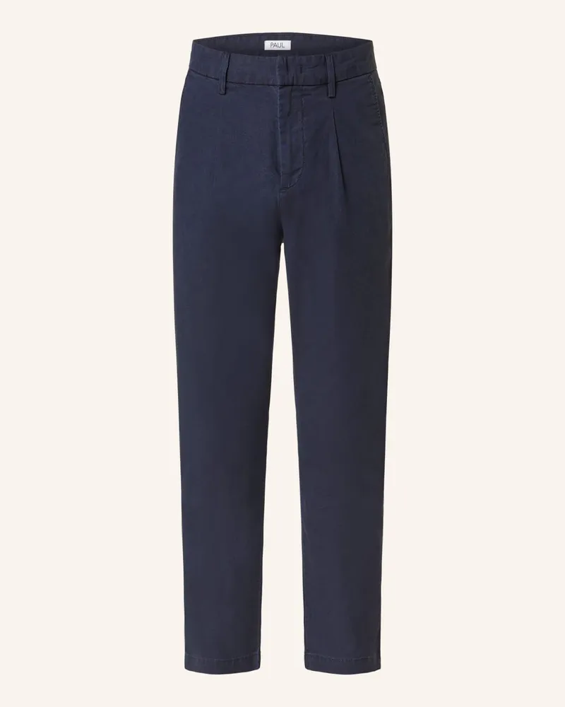 paul Chino Tapered Fit mit Leinen Blau