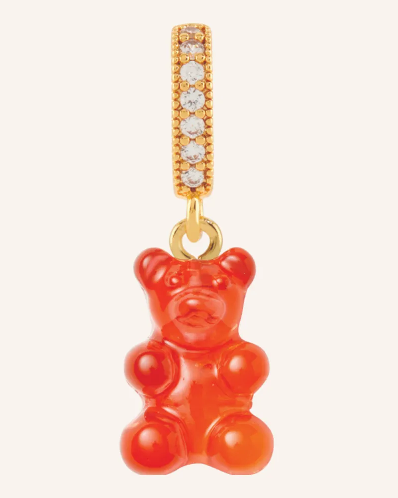 CRYSTAL HAZE Pendant Jelly Red Nostalgia Bear By Glambou gold Gold