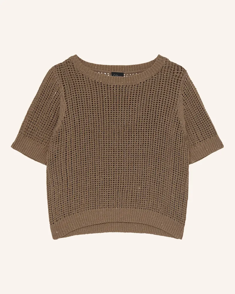S.Oliver Strickshirt Mit Pailletten braun Braun