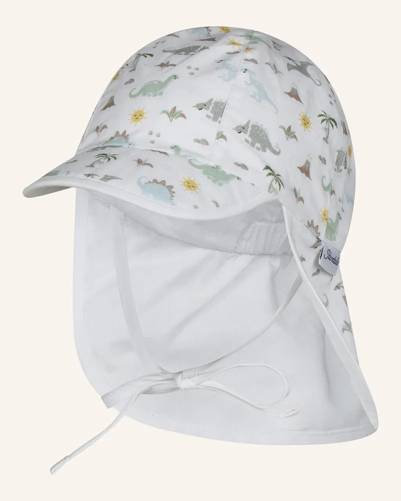 Sterntaler Schirmmütze mit Nackenschutz Dinowelt Weiss