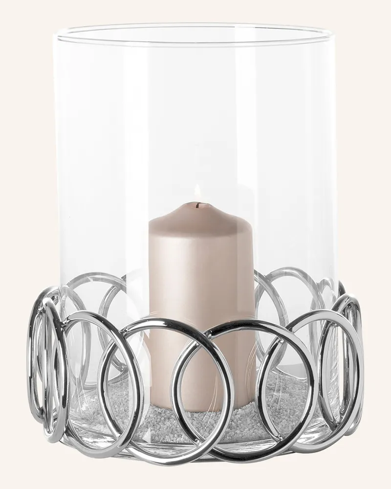 Fink Windlicht Mit Glas Juwel silber Silber