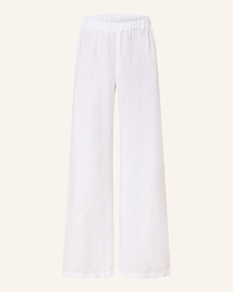 120% Lino Marlenehose aus Leinen Weiss
