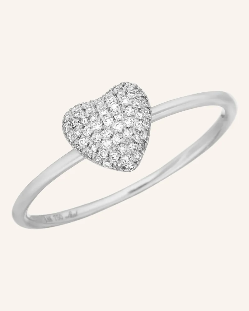 Leaf Ring Heart Aus 18 Karat Weißgold Mit Diamanten silber Weissgold