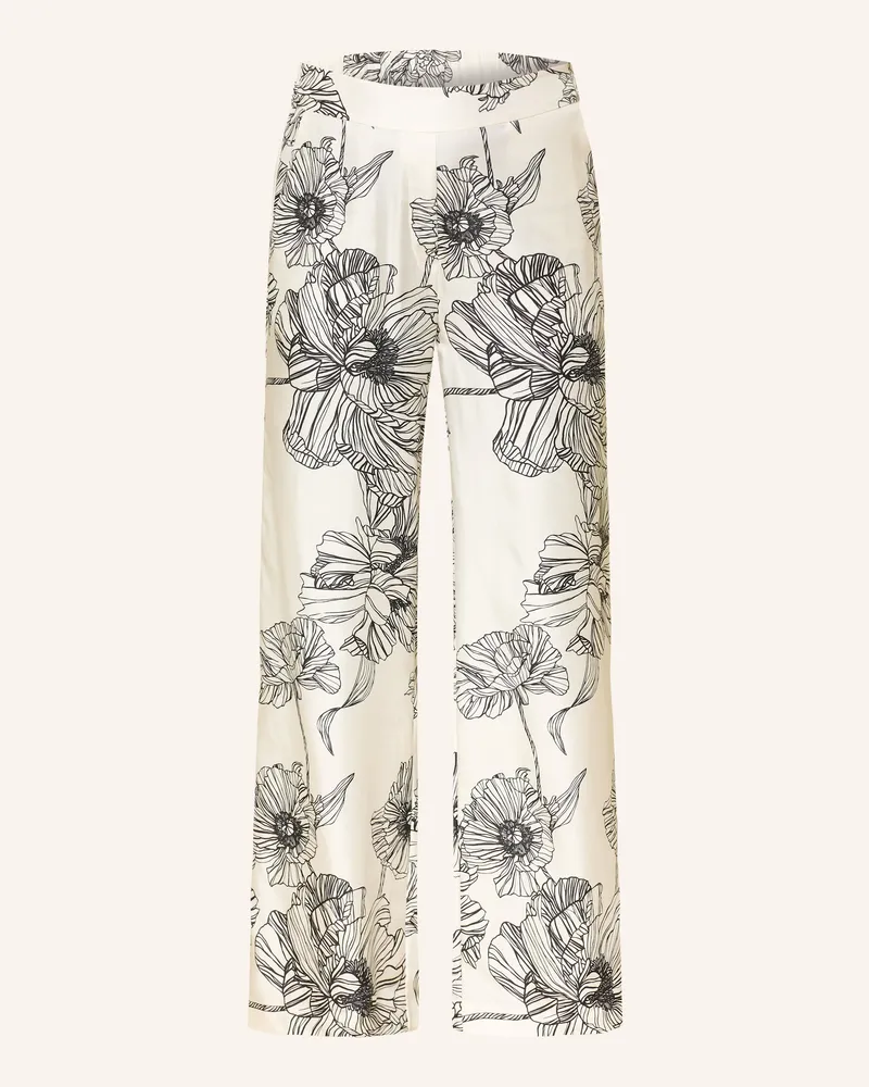 Herzen's Angelegenheit Marlenehose Aus Seide weiss Schwarz