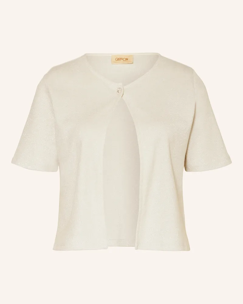 Cartoon Strickjacke mit Glitzergarn Creme