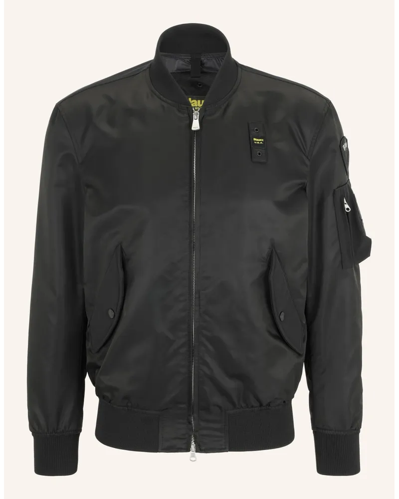 Blauer Blouson Schwarz