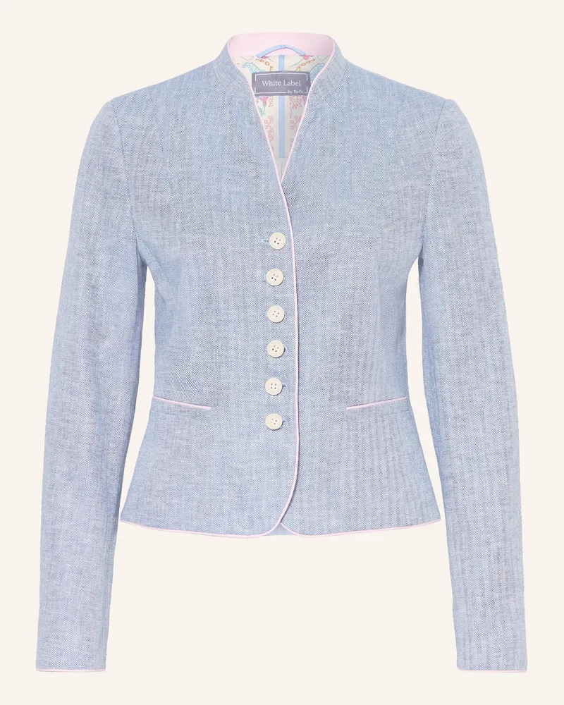 White Label Janker Mit Leinen blau Hellblau