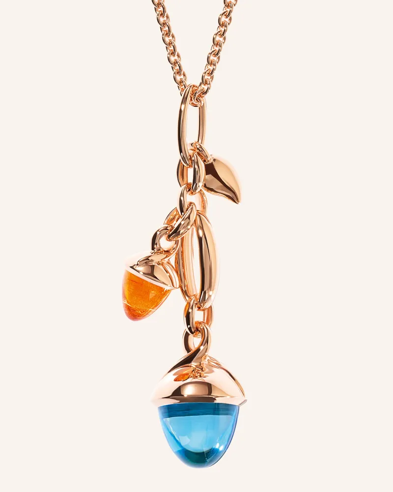 TAMARA COMOLLI Ohrringe OHRRINGE MIKADO DANGLING 2 ACORNS - 'CANDY' 18K Roségold Roségold