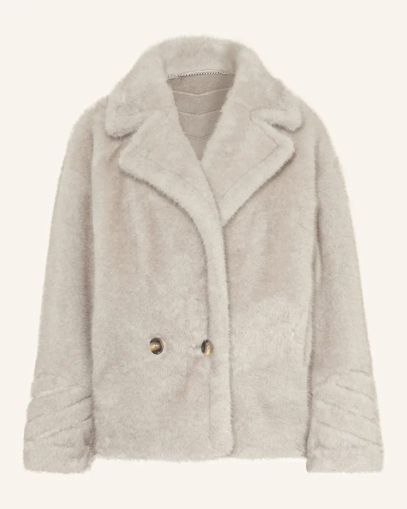 lilienfels Kunstpelz-Jacke Hellgrau