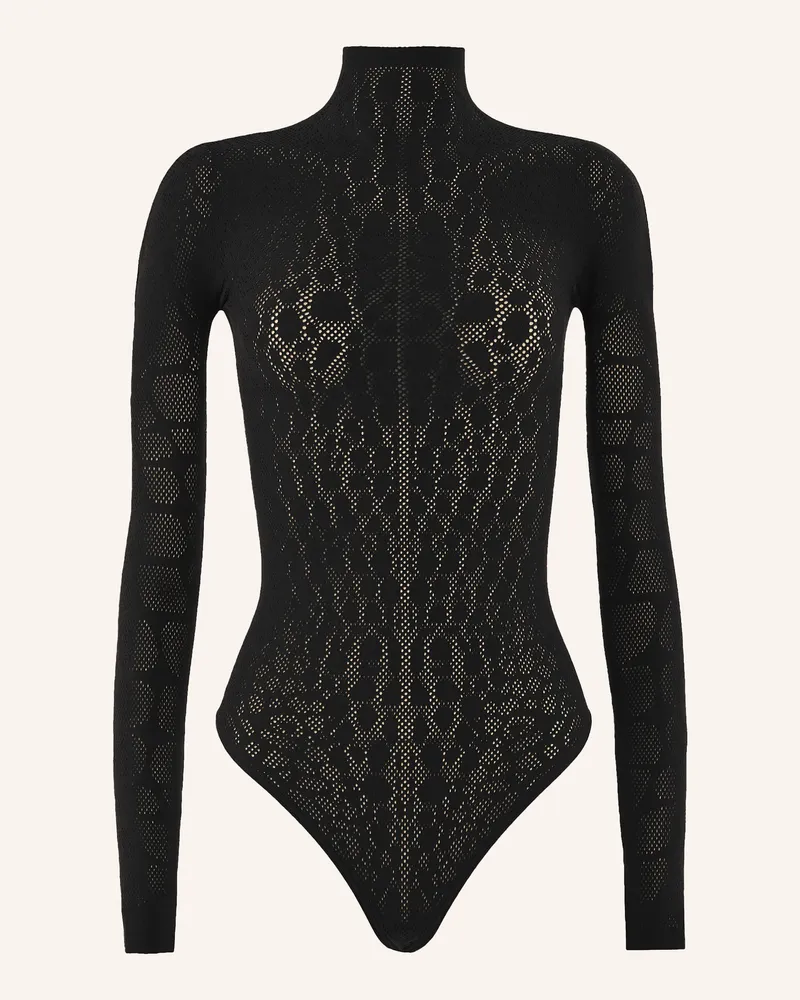 Wolford Body Reptile Net String Body schwarz Schwarz
