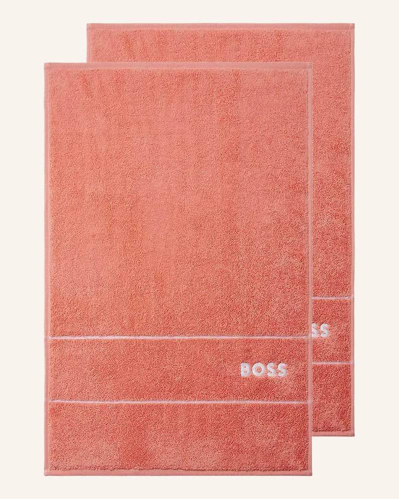 HUGO BOSS Gästetuch 2er Set Plain rosa Hellorange